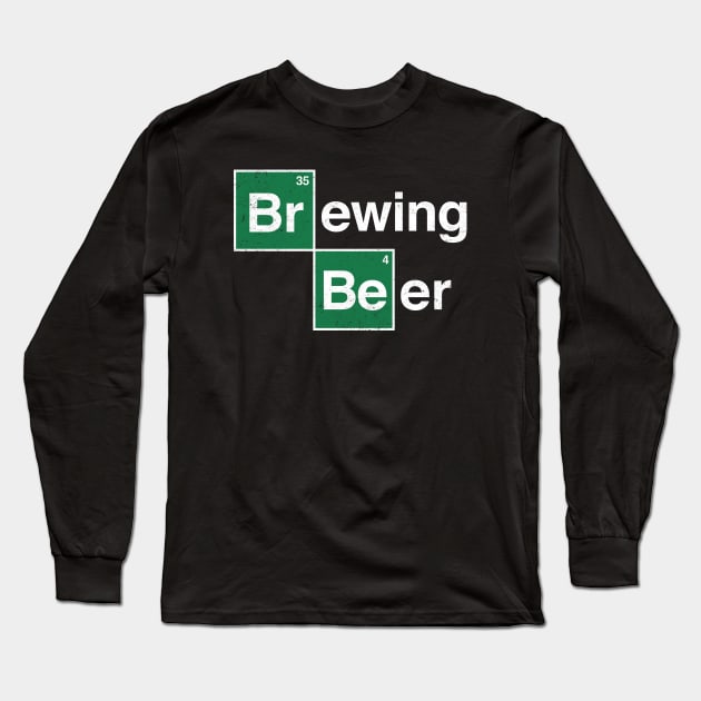 Brewing Beer - Funny Periodic Table of Elements Long Sleeve T-Shirt by TwistedCharm